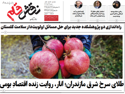 روزنامه نقش قلم ۲۹  آذر ۱۴۰۴